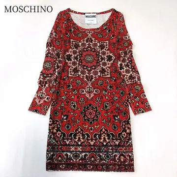 [MOSCHINO/모스키노] 긴팔 니트 원피스 올 패턴 멀티 컬러 워셔블