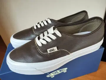 미사용 27.0cm VANS 프리미엄 오센틱 천연 가죽 브라운