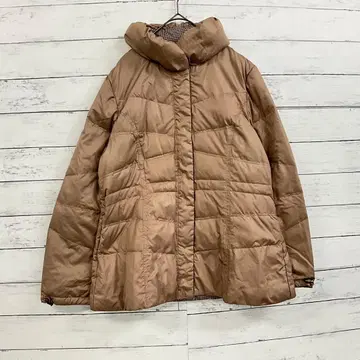 LALIBERTE 다운 자켓 M 페더 경량 브라운