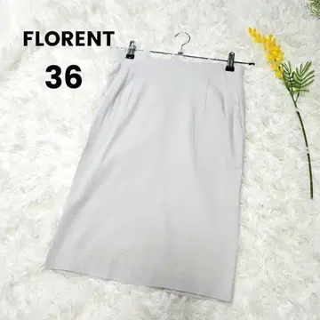 FLORENT 린넨 혼방 타이트 스커트 그레이 36 일본제