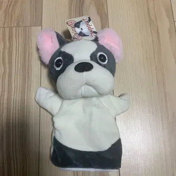 택 포함 애니멀 퍼펫 프렌치 불독 봉제 인형 개 프렌치 불독