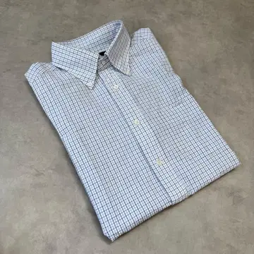Maker's Shirt 카마쿠라 시어서커 체크 버튼 다운 반팔 셔츠