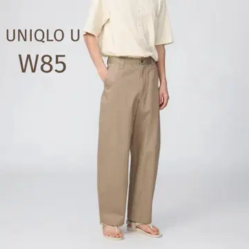 UNIQLO U 와이드 핏 치노 팬츠 W85 베이지 L 475564