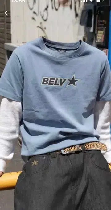 BELVET T셔츠 L사이즈 스카이블루 완판템