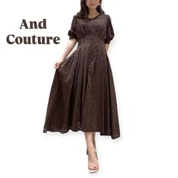 2 [새상품급] And Couture 프론트 버튼 레이스 원피스 브라운