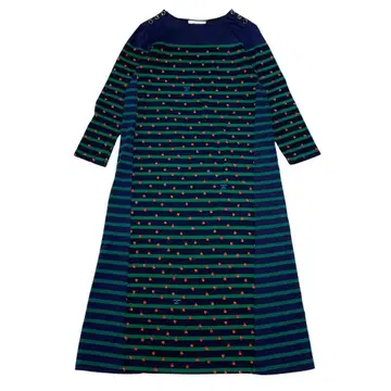 MUVEIL 뮤베일 보더 x 사과 롱 원피스 38/7부 소매