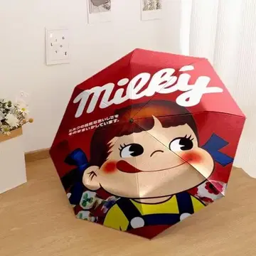 Milky 페코짱 귀여운 접이식 우산 우천 겸용 자동 개폐 UV 컷