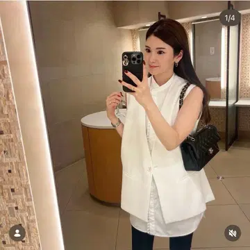 ZARA 사이드 벤트 베스트 에크루 S
