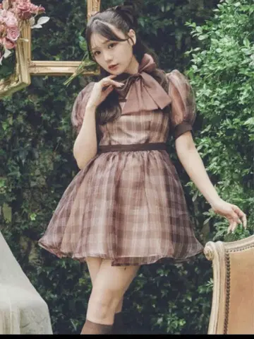 Me roir 체크 오간자 원피스 후루사와 리사 미로와르