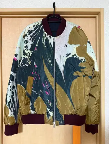 DRIES VAN NOTEN 18-19AW 마블 프린트 블루종