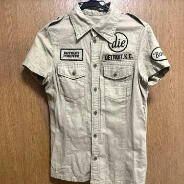 Hysteric Glamour 반팔 카키 셔츠