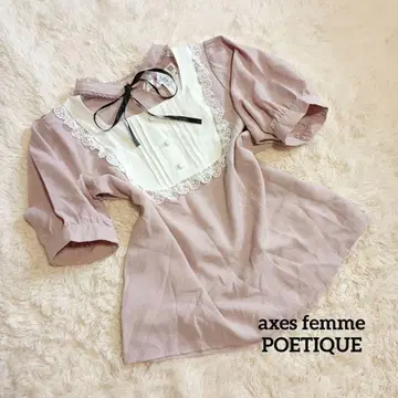 크라로리 axes femme POETIQUE 초커풍 블라우스 핑크