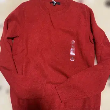 UNIQLO 캐시미어 100% 크루넥 스웨터 레드 S