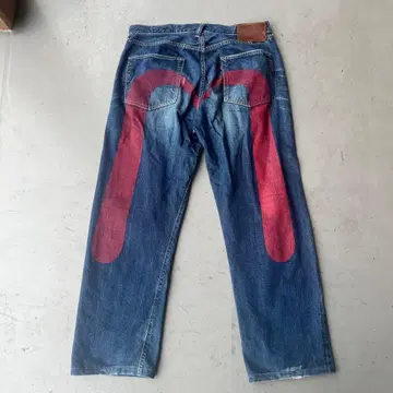 EVISU 에비수 데님 팬츠 빨간 갈매기