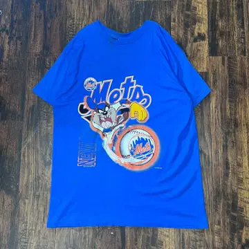 New York Mets Taz T셔츠 1996년 구제 의류 오버 사이즈