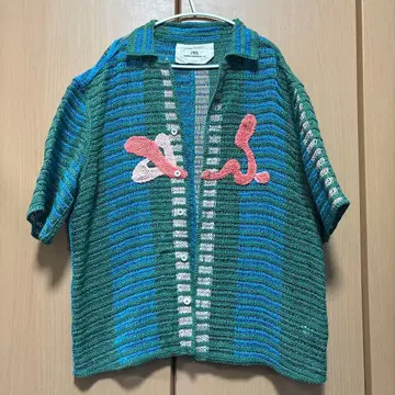 ZARA 니트 피케 셔츠 M