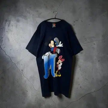 [ Disney ] 미키 & 미니 빅 프린트 T셔츠 네이비 M 사이즈