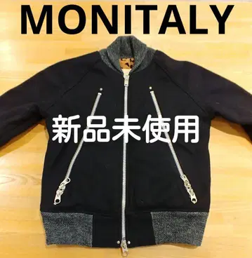 미사용 새상품 MONITALY 모니탈리 블랙 집업 블루종 남성용 S