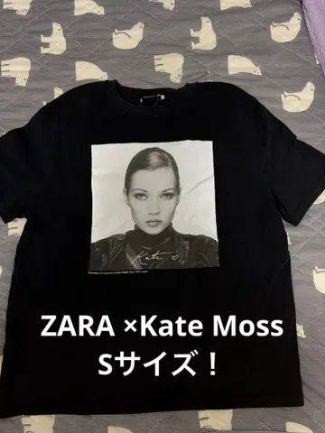 초레어 S! ZARA x Kate Moss 사진 T셔츠 블랙 케이트 모스
