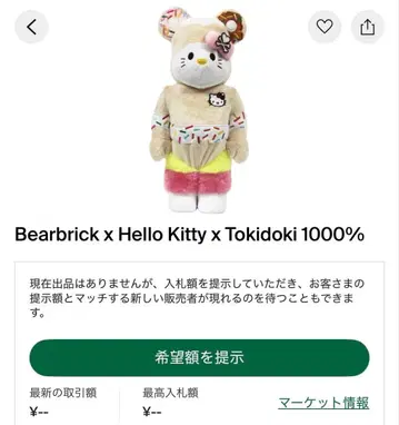 베어브릭 헬로키티 토키도키 1000% 피규어 미개봉 한정품