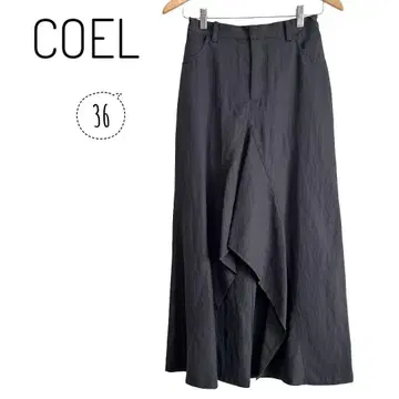 택 포함 새상품 COEL 코엘 페인트 프린트 플레어 스커트 블랙 여름