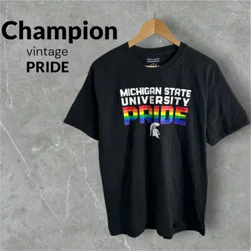 90s/vintage/CHAMPION/MSU PRIDE T/블랙