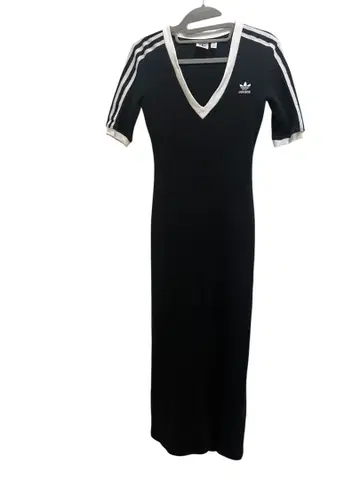 adidas 리브 니트 원피스 반팔 블랙 S 사이즈
