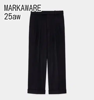 MARKAWARE 더블 플리츠 와이드 트라우저