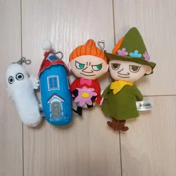 무민 봉제 인형 키링 4개 세트