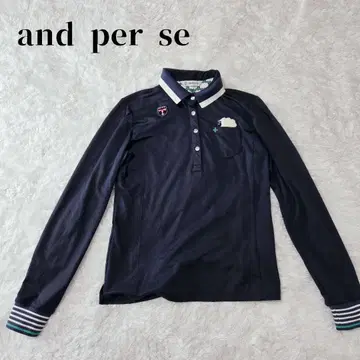 [ 새상품급 ] and per se 긴팔 골프 셔츠 네이비 M