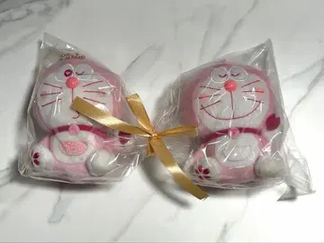 핑크 벚꽃 도라에몽 봉제 인형 키링 2개 세트
