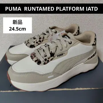 새상품 PUMA 스니커즈 레오파드 레오파드 무늬 베이지