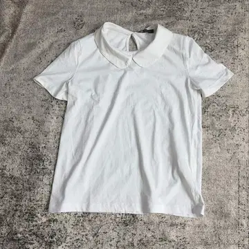 ZARA 자라 둥근 카라 반팔 T셔츠 화이트