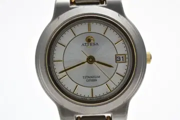 CITIZEN 아테사 작동품 티타늄 6100-G12439 쿼츠 손목시계