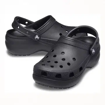 Crocs 클래식 플랫폼 크로그 블랙 24cm