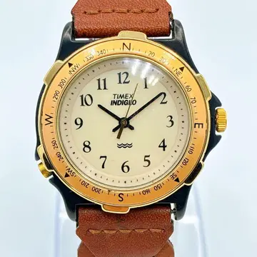 TIMEX INDIGLO 나침반 베젤 쿼츠 빈티지 손목시계