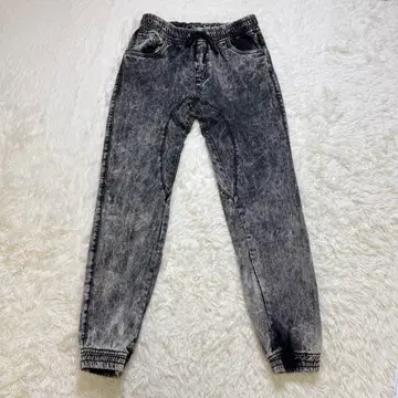 Smoke Rise 케미컬 워시 조거 데님 XL 블랙