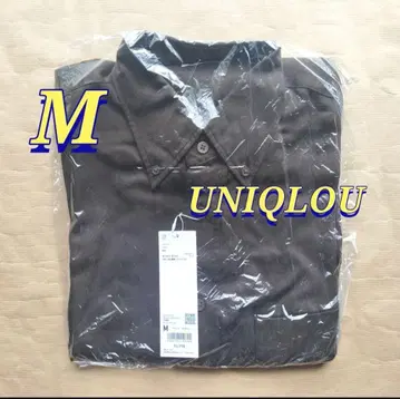 유니클로 U 드레이프 셔츠 UNIQLOU 다크 브라운 M 2024AW