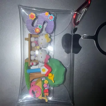 헬로키티 미니어처 피규어 세트 카라비너 포함 파우치
