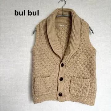 bul bul 발발 울 100% 니트 카우친 풍 베스트
