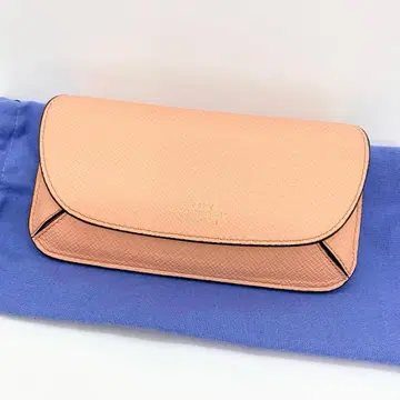 Smythson 스마이슨 안경 케이스 엠보 가죽 코랄 핑크 수납 가방