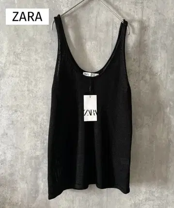 ZARA 자라 니트 베스트 베스트 슬리브리스 블랙 미사용 새상품
