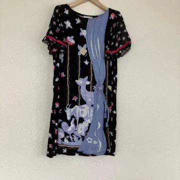 TSUMORI CHISATO 반팔 원피스 동물 패턴