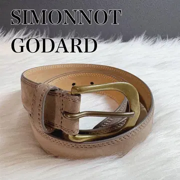 새상품급 SIMONNOT GODARD 가죽 벨트 베이지