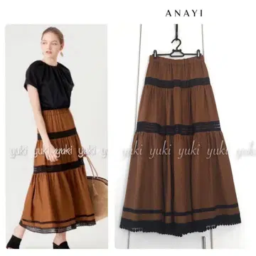 ANAYI 린넨 라이크 캉캉 스커트 38