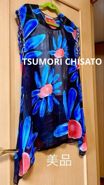 [ 새상품급 ] TSUMORI CHISATO 슬리브리스 꽃무늬 상의 튜닉