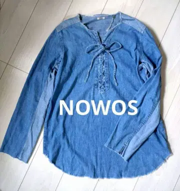 NOWOS 노워스 레이스업 데님 풀오버 긴팔