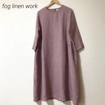 fog linen work 포그린워크 하운드투스 체크 패턴 롱 원피스
