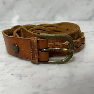USA vintage 메쉬 벨트 천연 가죽 가죽 뜨개질 구제 의류 두꺼운