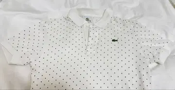 LACOSTE 피케 셔츠 도트 무늬 반팔 화이트
